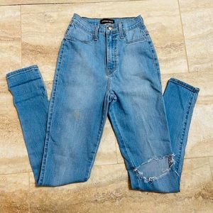 Fashion Nova Light Washed High Rise Denim Skinny Jeans